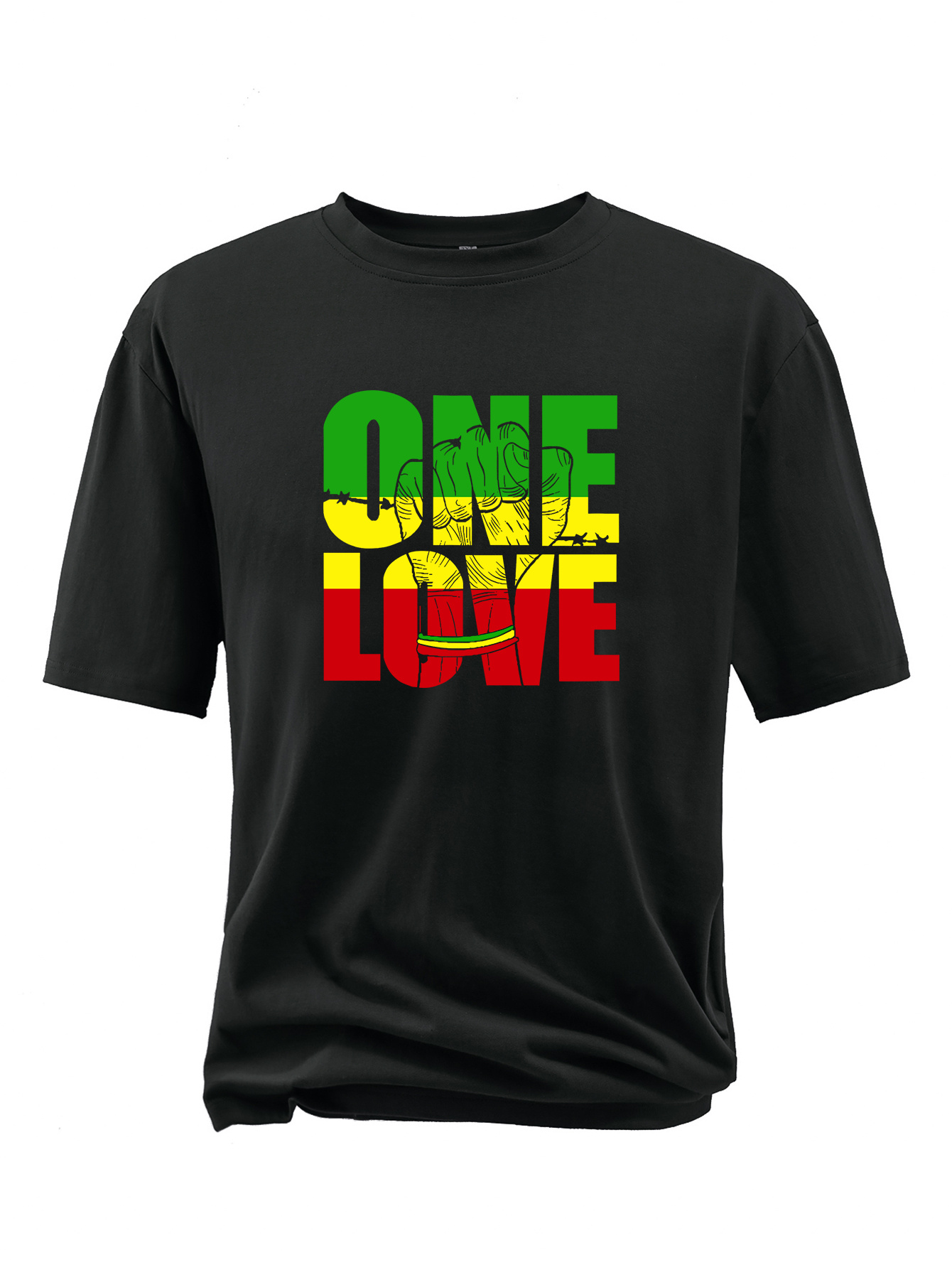 plus size one love print casual t shirt for men breathable comfy short sleeve sports tee big tall summer clothing details 1