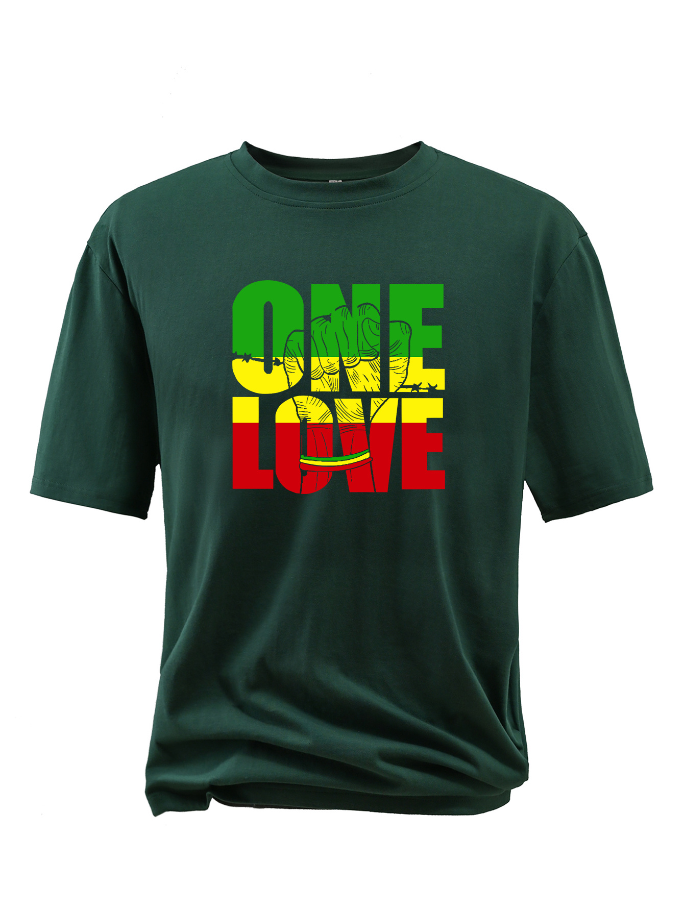 plus size one love print casual t shirt for men breathable comfy short sleeve sports tee big tall summer clothing details 5