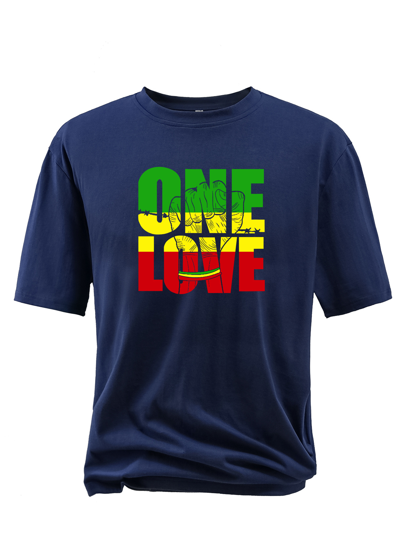 plus size one love print casual t shirt for men breathable comfy short sleeve sports tee big tall summer clothing details 7