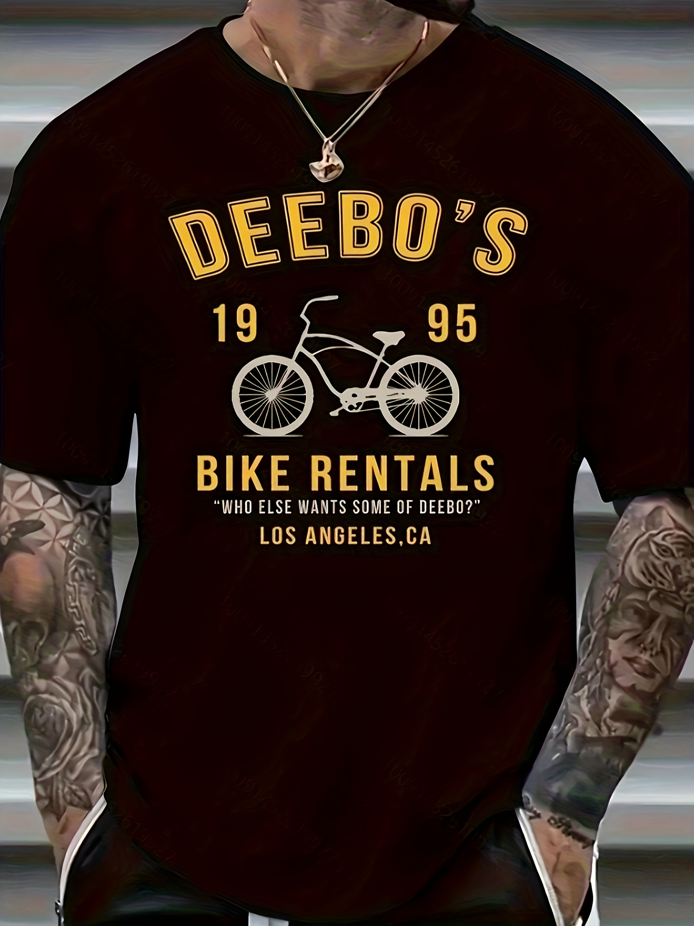 plus size mens bicycle graphic print t shirt for summer trendy casual short sleeve tees details 0