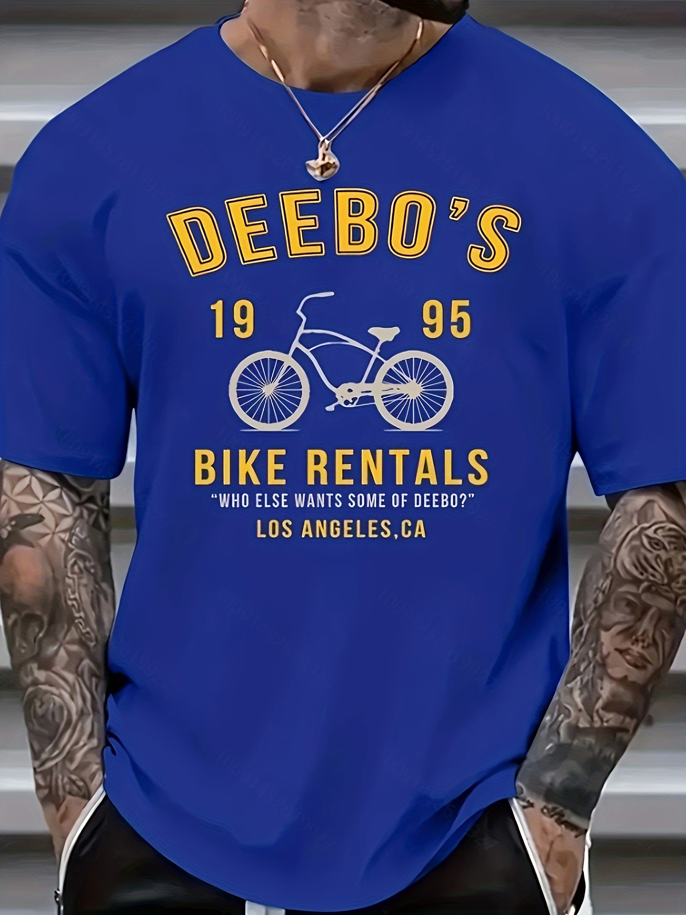 plus size mens bicycle graphic print t shirt for summer trendy casual short sleeve tees details 2