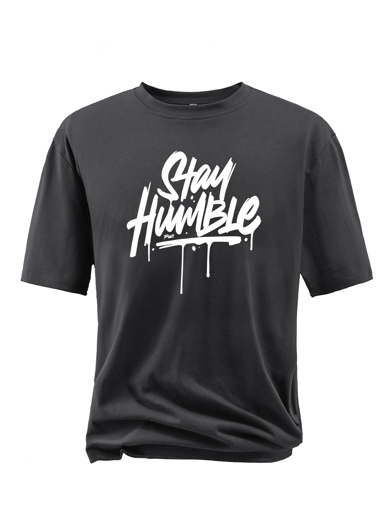 plus size mens stay humble graphic print t shirt for summer fashion casual short sleeve tees for outdoor sports details 8